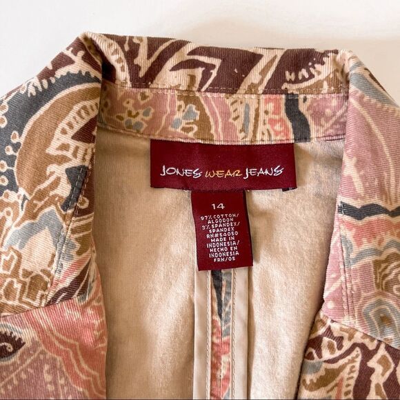 Vintage 90s Y2K Paisley Corduroy Blazer Size 14 - Picture 7 of 9